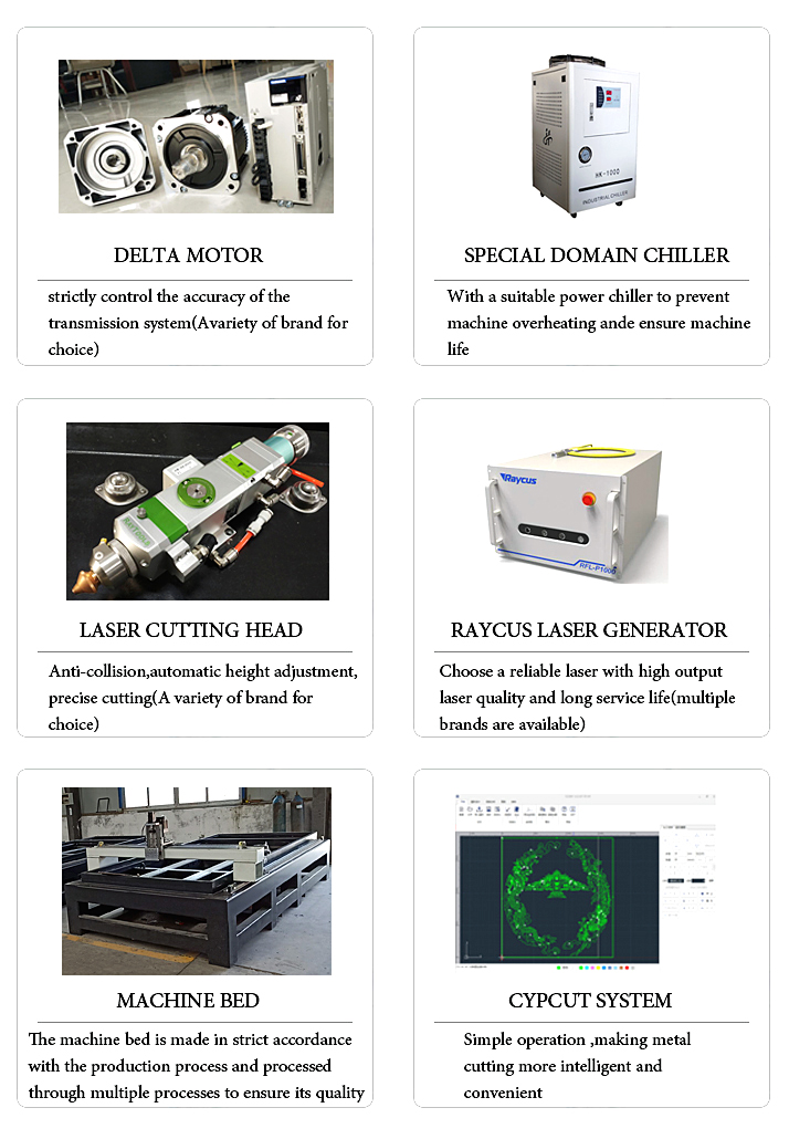 High Power Precision 1000w 1500w 2000w China Fiber Laser Cutting Machine Nagy teljesítményű precíziós 1000w 1500w 2000w kínai szálas lézervágó gép