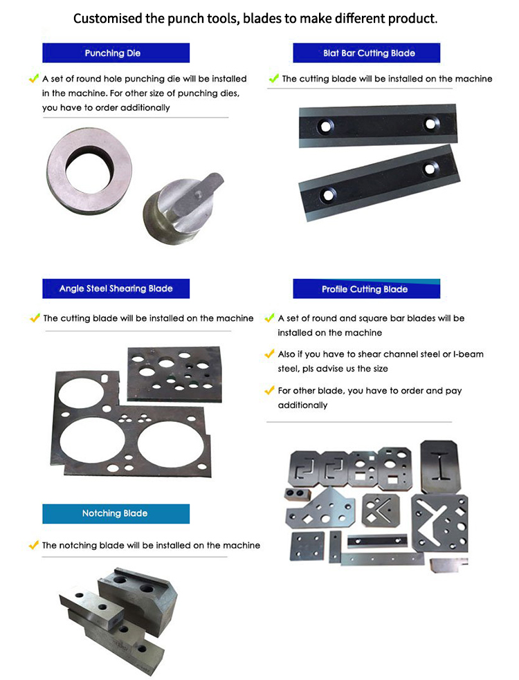 Hydraulic Ironworker 25 Ton Hand Tools Hydraulic Combined Punching And Cutting Machine Hidraulikus vasmunkás 25 tonnás kéziszerszámok hidraulikus kombinált lyukasztó és vágógép