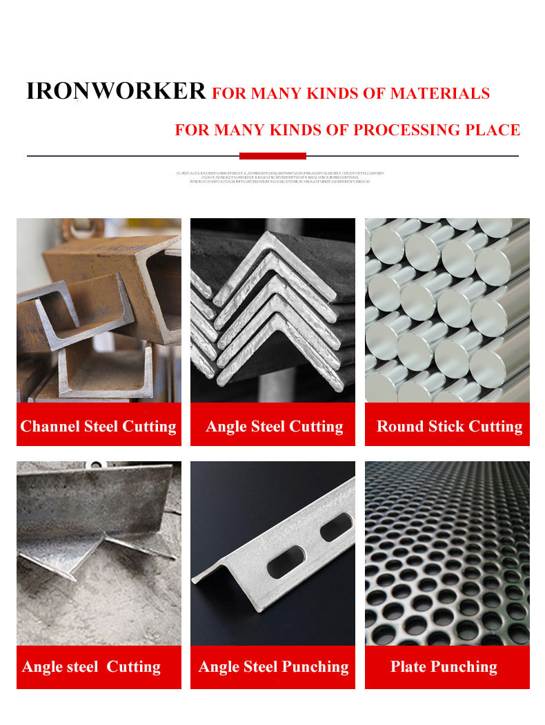 Hydraulic Ironworker 25 Ton Hand Tools Hydraulic Combined Punching And Cutting Machine Hidraulikus vasmunkás 25 tonnás kéziszerszámok hidraulikus kombinált lyukasztó és vágógép