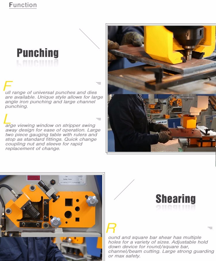 Q35y sorozatú multifunkcionális hidraulikus vasmunkás kombinált nyíró- és lyukasztógép